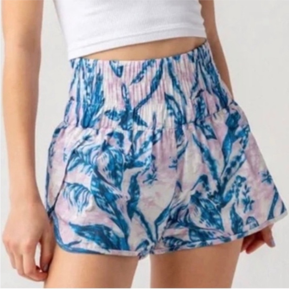 Free People Movement The way home Blue and Pink floral shorts size small